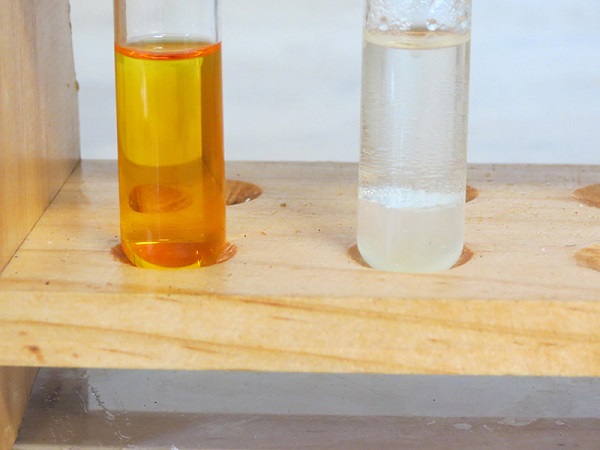 alkenes turn orange brown bromine water clear